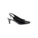 Anne Klein Heels: Slingback Kitten Heel Classic Black Print Shoes - Women's Size 9 - Pointed Toe