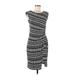 Ann Taylor LOFT Cocktail Dress - Sheath: Gray Stripes Dresses - Women's Size Medium Petite