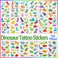 10 Sheets Dinosaur Temporary Tattoo Stickers Flag Star Liberty Shower Kids Gift Body Makeup Sticker