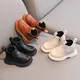 New 2024 Autumn Baby Leather Ankle Boots Rubber Non-slip Sole Zip Design Chelsea Boots for Kids