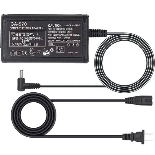 CA-570 Adattatore/Caricabatterie per Canon R60 ZR65MC ZR70MCDC10 DC100 DC19 DC20 DC21 LEGRIA HF G30 XA10 XA20 XA25 XC10 Canon EOS 5D EOS 4