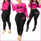 Miniso Barbie Round Neck Long Sleeved Pencil Pants Set Winter Women's Casual Sports Two-Piece Set