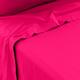 Drap de lit percale de coton uni brodé rose 180 x 290 cm