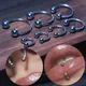 2Pcs 16G Cone Septum Ring Stainless Steel Horseshoe Nose Piercing Spike Lip Rings Silver Color