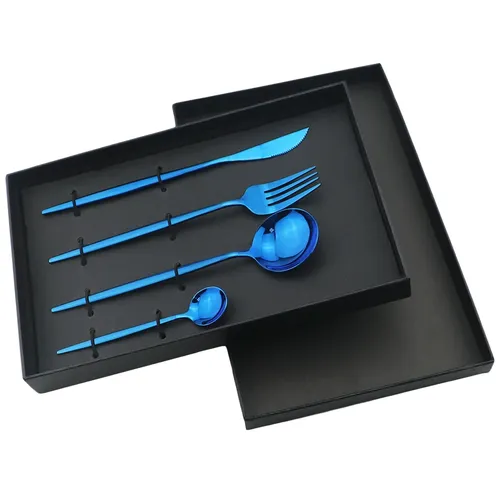 1/4 stücke Besteck Set Blau Geschirr Set 18/10 Edelstahl Geschirr Gabel Messer Löffel Luxus Geschirr