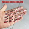 20/10pcs Halloween Blut messer Nagel Charms 3D Punk Metall legierung Dekorationen beängstigende