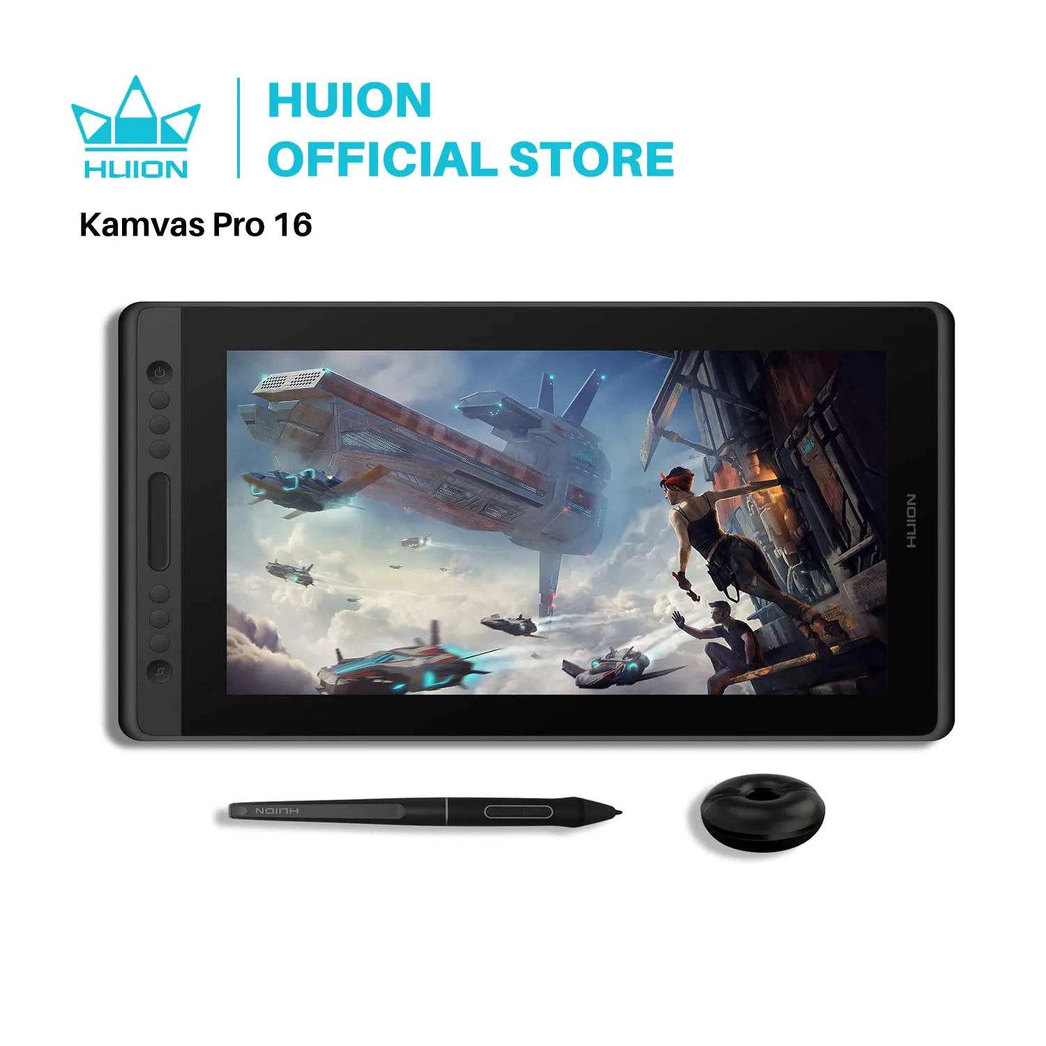 Huion Kamvas Pro 16 15,6 zoll Grafik Tablet Monitor Batterie-Freies Pen Display Digitale Tablet Zeichnung Monitor mit Tilt AG Glas