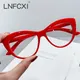 LNFCXI Fashion Eyeglasses Frames for Women Cat Eye Glasses Frame Red White Clear Optical Spectacles