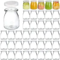 4 Unzen klare Gläser mit Pe-Deckel Glas joghurt behälter Glas pudding gläser Joghurt gläser für