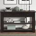 Wood Top Console Table, Modern Entryway Sofa Side Table with 3 Storage Drawers and 2 Shelves. Easy to Assemble