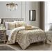 Chic Home Athina 5-Piece Lustrous Jacquard Velvet Floral Damask Comforter Set