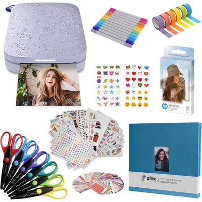 HP Sprocket Portable 2x3" Instant Photo Printer & Scrapbook Starter Bundle