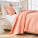 Xumi 2pc Twin Quilt and Pillow Sham Set, Channel Stitch Orange Coral Cotton