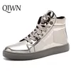 Frühling Neue Stilvolle High Top Männer Turnschuhe Silber Luxus Designer Männer Skateboard Schuhe