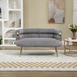 Modern Upholstered Arm Chair Velvet Accent Chair Tufted Lounge Chair Living Room Chaise Lounges with Metal Frame