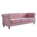 Velvet Lounge Sofa Button Tufting Loveseat Sofa 3-seat Pink Couch