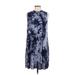 Tiana B. Casual Dress - Shift: Blue Tie-dye Dresses - Women's Size Large Petite