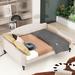 Full Size Upholstered Tufted Daybed with Button Tufted Backrest, Beige