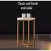 X-shaped Base Golden Sofa Side Table Faux Marble Finish Nightstand