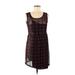 Bebop Casual Dress - Mini Scoop Neck Sleeveless: Burgundy Dresses - Women's Size Medium