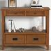 Wood Console Table Entry Sofa Table with 4 Drawers for Entryway Living Room Bedroom Hallway Kitchen