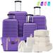 Luggage Set 4 Piece, Expanable ABS Hardshell TSA Lock Spinner Suitcase and Travel Bag, 8 Luggage Storage Bags, 4 Luggage Tags