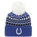 Women's '47 Royal Indianapolis Colts Elsa Cuffed Pom Knit with Hat