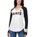 Women's G-III 4Her by Carl Banks White/Black New Orleans Saints Top Team Raglan V-Neck Long Sleeve T-Shirt