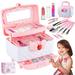 42 Pcs Kids Makeup Kit for Girl DFITO Washable Girls Makeup Kit Toys for Kids with Cosmetic Case Play Makeup Beauty Set Make Up Birthday Gifts(Pink)