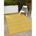 Rugs.com Jill Zarin Outdoor Collection Rug â€“ 2 2 x 3 Yellow And Aqua Flatweave Rug Perfect For Entryways Kitchens Breakfast Nooks Accent Pieces
