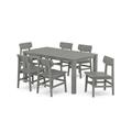POLYWOODÂ® Modern Studio Urban Chair 7-Piece Parsons Table Dining Set in Slate Grey