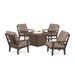 POLYWOODÂ® Prairie 5-Piece Deep Seating Set with Fire Pit Table in Mahogany / Spiced Burlap