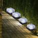 4 Pack Solar Ice Cube Shaped Light Frosted Glass Buried Landscape Light Waterproof LED Glass Brick Lamp (Cold White)