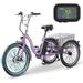 MOONCOOL 24 /26 7 Speed Electric Tricycle 350W 36V Electric Trike Motorized Three Wheel Electric Bicycle for Adults with Large Basket