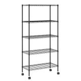 Furinno Wayar 5-Tier Metal Storage Shelf Rack 24 x 14 x 59 Black