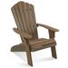 Efurden Adirondack Chair Outdoor Oversized Patio Chair Poly Lumber Fire Pits Chair for Poolside Lawn and Garden (Light Brown)