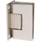 Adjustable Square Corner Shower Hinge Full Back Plate In Brushed Finish For Heavy Tempered Glass Shower Doors