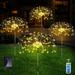 LINLIN Solar Lights Outdoor Garden 4 Pack 480 Led Solar Firework Lights Waterproof with Remote Control 8 Mode Multi Colour Solar String Lights for Pathway Backyard Patio Christmas Party Wedding