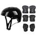 SDJMa Kids Helmet Pad Set Adjustable Kids Skateboard Bike Helmet Knee & Elbow Pads Wrist Guards 5-12yrs Kids Protective Gear Set for Girls Boys Bicycle Roller Skating Scooter Rollerblade Sport