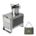 Walmeck Outdoor Camping Stove Stainless Steel Furnace for Picnics and BBQ Cooking