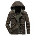 YUHAOTIN Men s Wool Jackets and Coats Hunting Jacket Mens Medium Long Cotton Jacket Leisure Multi Pocket Washed Cotton Tooling Cotton Jacket