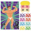 Bridal Shower Games Pin The Pants On The Hunk with 42 Stickers Large Game Poster for Bachelorette Party Games Girls Night Party Games