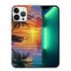 MAXPRESS Case Compatible with iPhone 15 Pro Sunset Beach Palm Tree 15 Pro Luxury Cases for Girls 3D Slim Cover Hard Back Shockproof Protective Case Compatible with iPhone 15 Pro 6.1-inch
