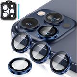 for iPhone 15 Pro/iPhone 15 Pro Max Camera Lens Protector [Scratch Resistant] 9H Tempered Glass Camera Cover Screen Metal Ring Case Camera Protection Screen Protector Cover Film Accessories