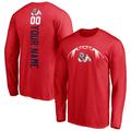 Men's Fanatics Branded Red Fresno State Bulldogs Playmaker Football Personalized Name & Number Long Sleeve T-Shirt