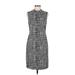 Sharagano Casual Dress - Sheath High Neck Sleeveless: Gray Dresses - Women's Size 8