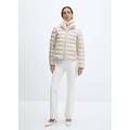 Quilted feather coat beige - Woman - M - MANGO