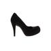 Pedro Garcia Heels: Pumps Stiletto Cocktail Party Black Print Shoes - Women's Size 39.5 - Round Toe