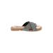 Old Navy Sandals: Slide Stacked Heel Bohemian Black Shoes - Women's Size 8 - Open Toe