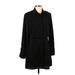 Nasty Gal Inc. Casual Dress - Shirtdress Collared Long sleeves: Black Print Dresses - Women's Size 5